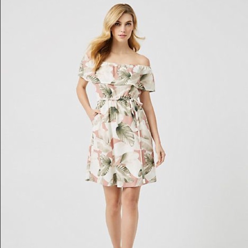 Off Shoulder Tropical Dress